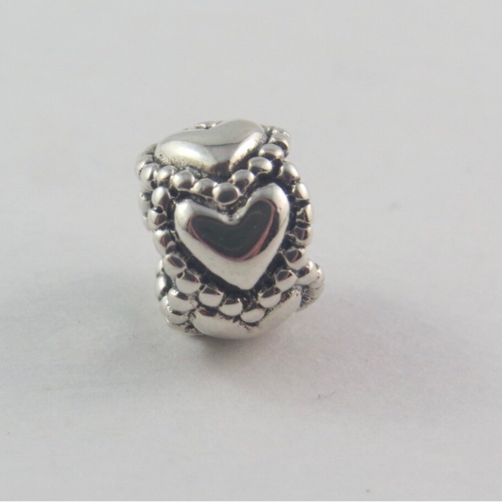 Pandora Heart Spacer Charm Dotted Heart Spacer Charm S925 Ale #790448 (S5)